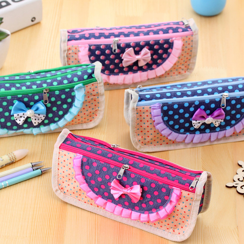 Cute Pretty Butterfiy knot School Pencil Cases