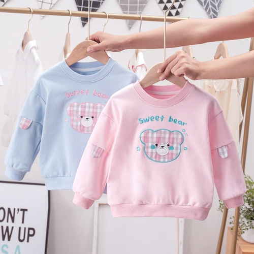 Baby Cartoon Bear Patched Graphic Kids Valentine’ Day Clothes Pullover