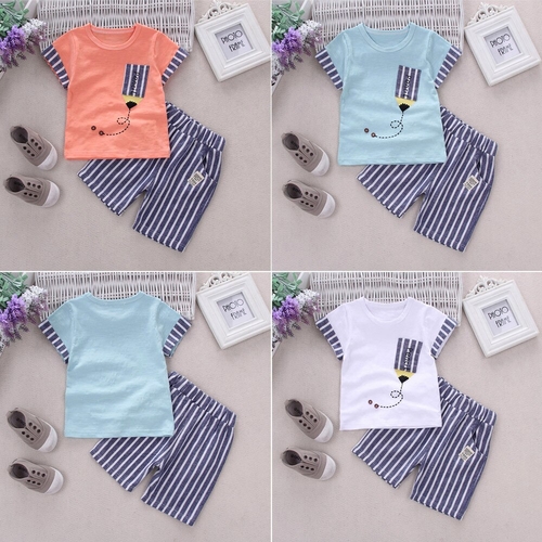 2pcs Newborn Infant Baby Boys Summer Clothes Set