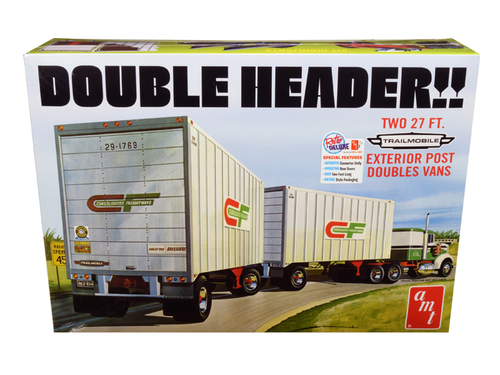 Skill 3 Model Kit Trailmobile Double Header Tandem Van Trailers 1/25