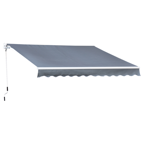 Outsunny 10'x8' Manual Retractable Patio Awning Water-resistant Sun