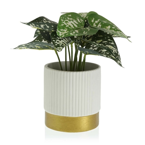 Plant pot Versa White Ceramic (13,5 x 14 x 13,5 cm)