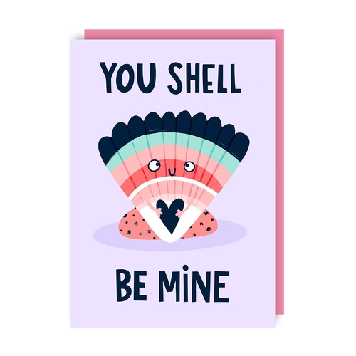 Shell Cute Love Card (Valentine's, Anniversary) (Pack of 6)
