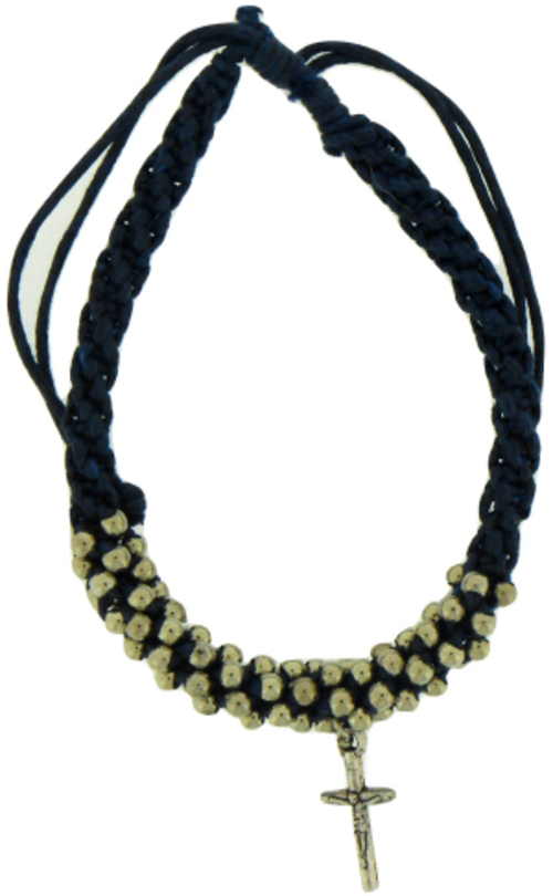 Solid Rock Jewelry 145035 Dark Blue Cotton Adjustable Friendship with 