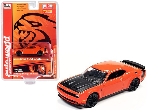 2019 Dodge Challenger SRT Hellcat Orange with Black Hood and Tail