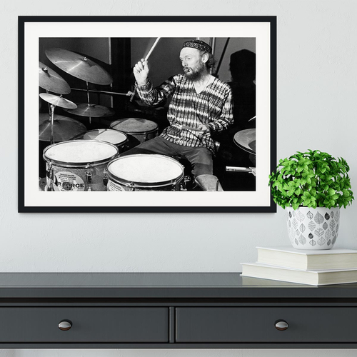 Ginger Baker on the drums Framed Print