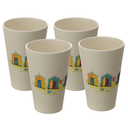 Bamboo Composite Beach Hut Cup Set of 4