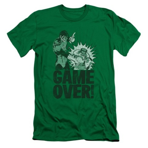 Trevco Green Lantern-Game Over Short Sleeve Adult 30-1 Tee, Kelly 