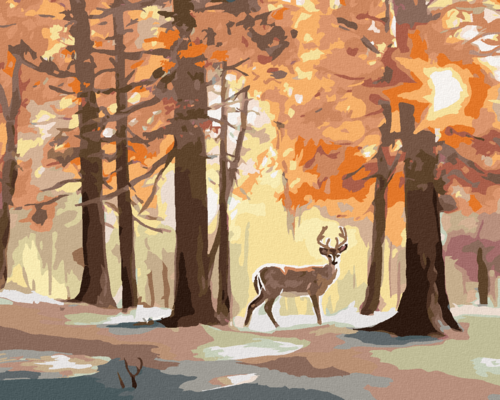 Zuty - Paint by Numbers - DEER IN THE FOREST (D. RUSTY RUST), 40x50 cm
