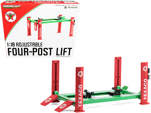 Adjustable Four Post Lift \Texaco\" for 1/18 Scale Diecast Model Cars