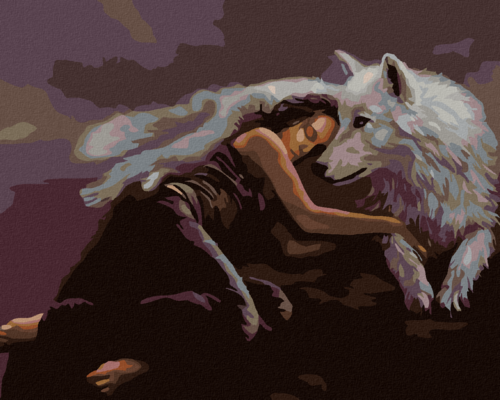 Paint by Numbers - WOMAN SITTING AND A ROSE