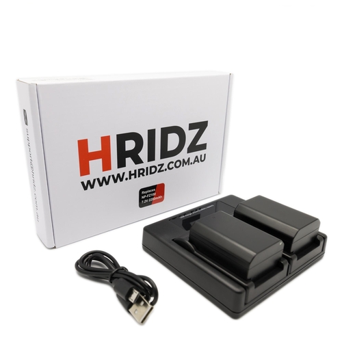 Hridz NP-FZ100 Battery and Dual Charger Pack for Sony A9 9R A9R A9S