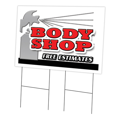 SignMission C-2436-DS-Body Shop Free Estimate 24 x 36 in. Body Shop Fr