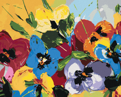Paint by Numbers - MIX OF COLOURED FLOWERS