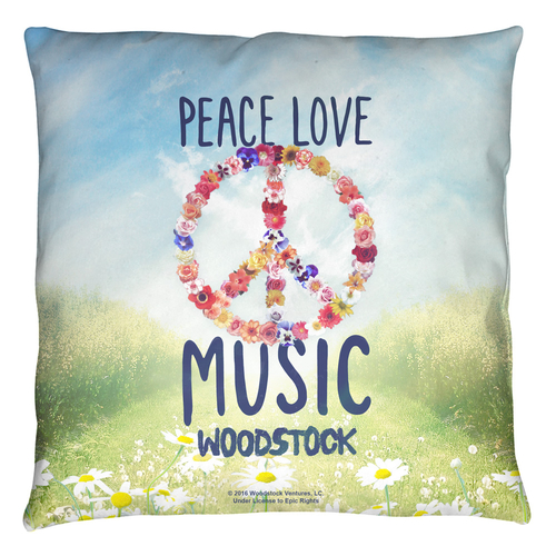 Trevco WOOD114-PLO3-14x14 14 x 14 in. Woodstock & Open Love Throw Pill