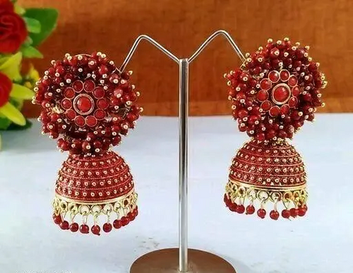 Women's Modern Earrings & Studs Color Cherry