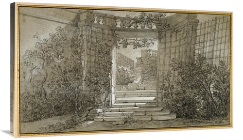 Global Gallery GCS-453914-40-142 40 in. Landscape with a Staircase & a