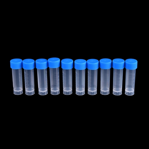 10PCS 5ml Chemistry Plastic Test Tubes Vials Seal