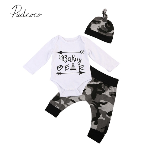 Novel Camo 3Pcs Autumn Infant Baby Boys Romper