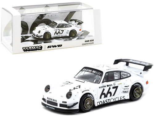 Porsche RWB 930 #667 \Coastcycles\" White 1/64 Diecast Model Car by