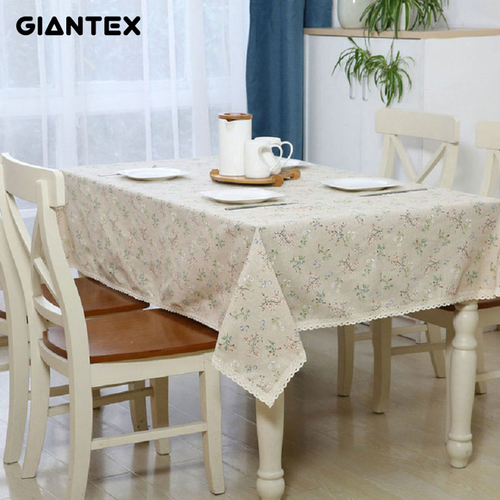 Flower Rectangular Table Cloth Cotton