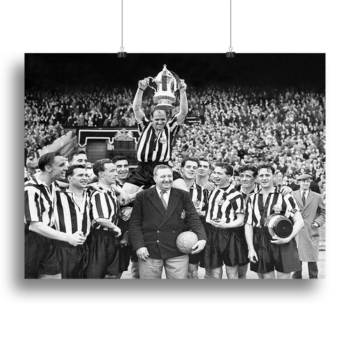 1955 FA Cup Final Newcastle United With The trophy Canvas Print or