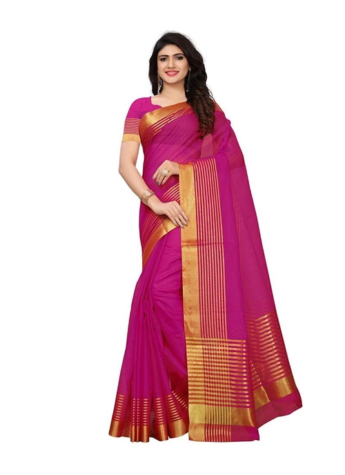 Magenta Color Manipuri Cotton  Saree