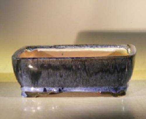 Marble Blue Ceramic Bonsai Pot - Rectangle 8" x 6" x 2.5"