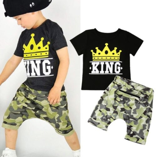 Toddler Kids Boy Letters Outfits Summer Child Kid
