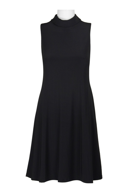 Taylor High Neck Sleeveless Keyhole Back Solid Jersey Dress