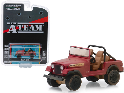 Jeep CJ-7 Red \Animal Preserve\" \"The A-Team\" (1983-1987) TV Series
