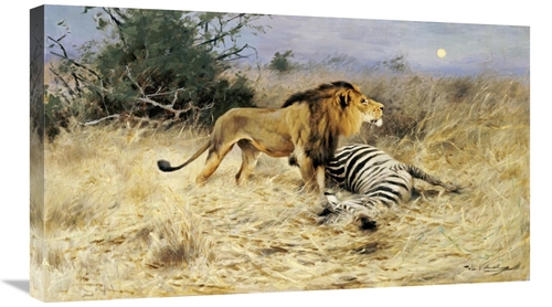 Global Gallery GCS-266701-30-142 30 in. A Lion with His Prey Art Print