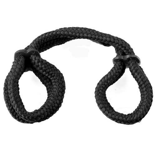 Fetish Fantasy Series Silk Rope Love Cuffs - Black