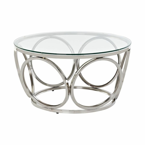 Centre Table DKD Home Decor 60 x 60 x 43 cm Crystal Stainless steel