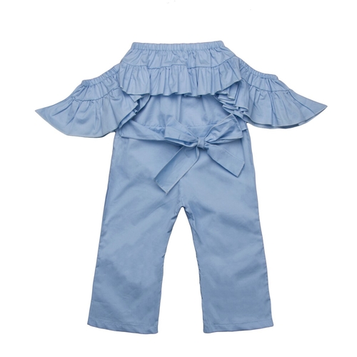 Kids Baby Girls Ruffle  Bow Jumpsuit Bodysuit