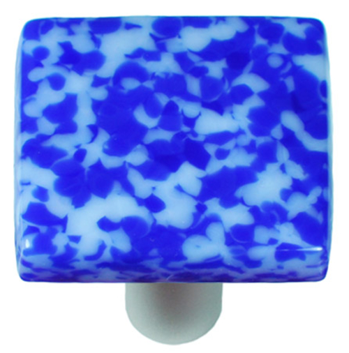 Hot Knobs HK8056-KA Granite Cobalt Blue & White Square Glass Cabinet K