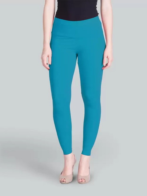 Women's  Ankle Length Ethnic Wear Legging  (Blue, Solid) Size M