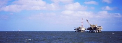 Panoramic Images PPI143515L Natural gas drilling platform in Mobile Ba