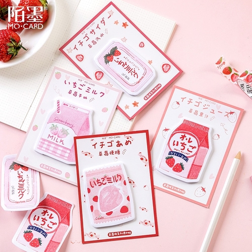 Cute Strawberry Milk Sticky Notes Sticker