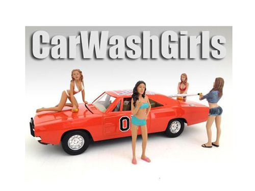 Car Wash Girls 4 Piece Figurine Set for 1/18 Scale Models by American