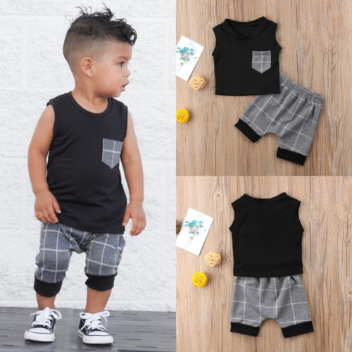 Fashion Newborn Infant Baby Boy Summer Sleeveless