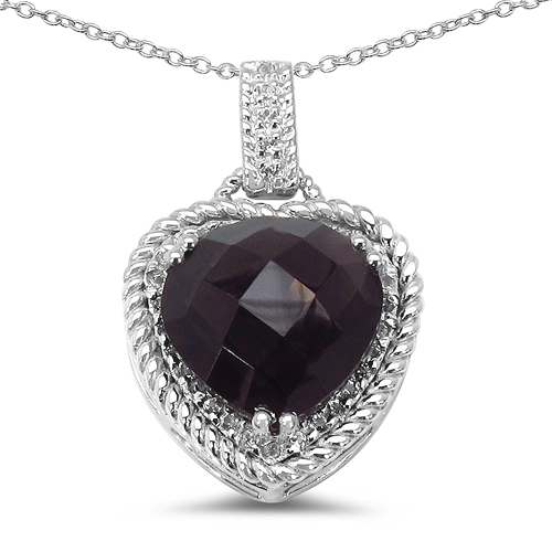 5.70 Carat Genuine Smoky Quartz & White Topaz .925 Sterling Silver