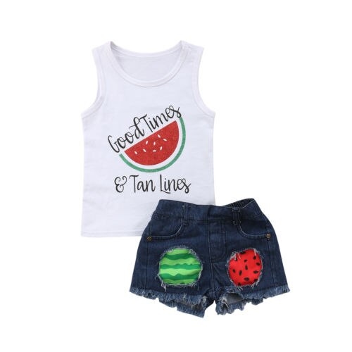 2PCS Toddler Baby Girls Summer Clothes Watermelon