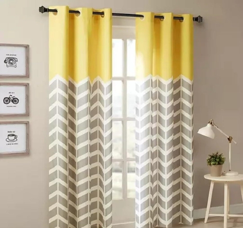 Zigzag Digital Printed Polyester Fabric Curtains for Living Room,Bed