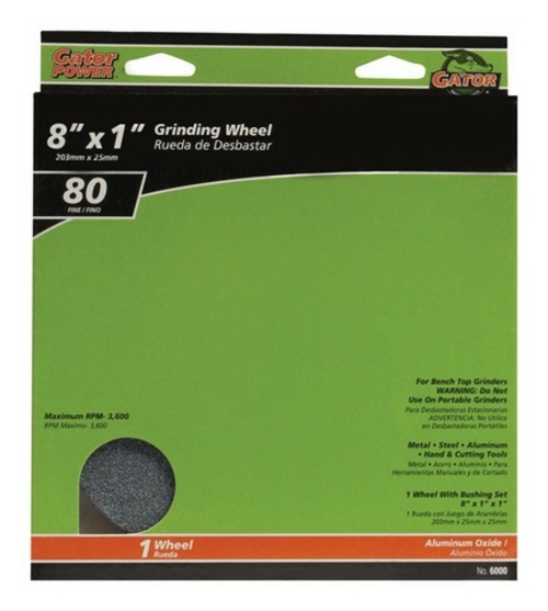 Gatorgrit 6000 8 x 1 x 1 in. Aluminum Oxide Grinding Wheel