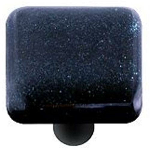 Hot Knobs HK1033-KB Dark Metallic Blue Square Glass Cabinet Knob - Bla