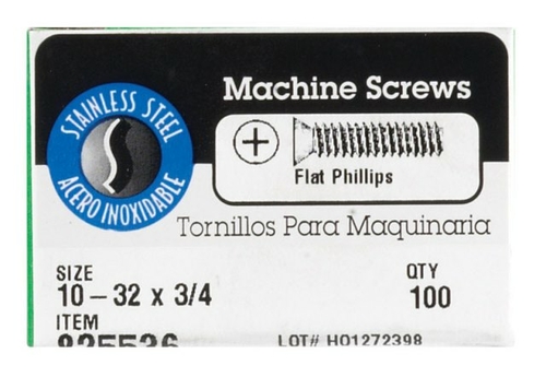 Hillman 825536 10-32 x 0.75 in. Screw Machine Phillips Flat Head