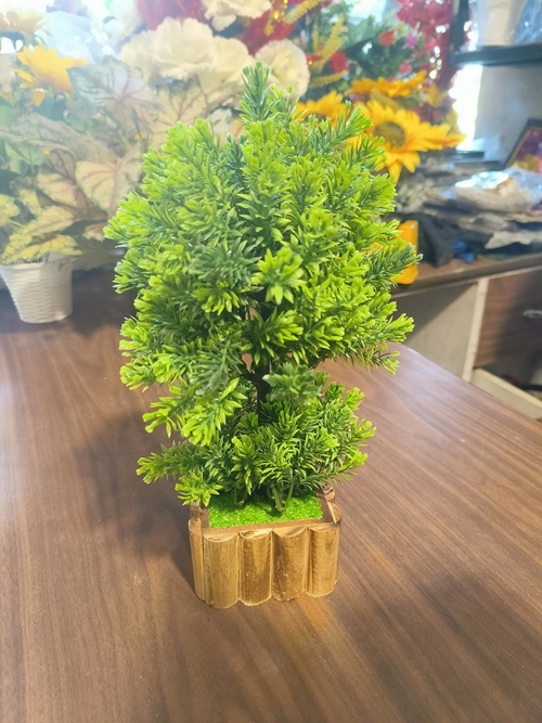 Artificial plant with Wooden Pot for Gift and home décor