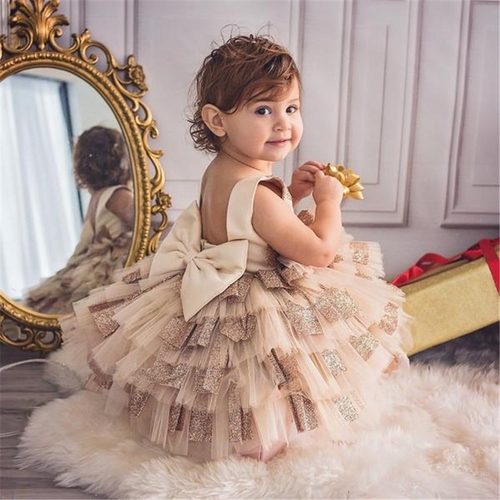 Formal Kids Baby Girl Princess Dress Sleeveless