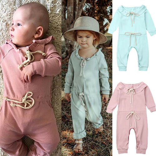 Newborn Baby Boy Girl Cotton Romper 0 24M Solid